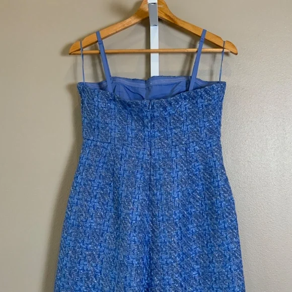 Anthropologie Textured Blue Strapless Jumpsuit - Picture 11 of 16